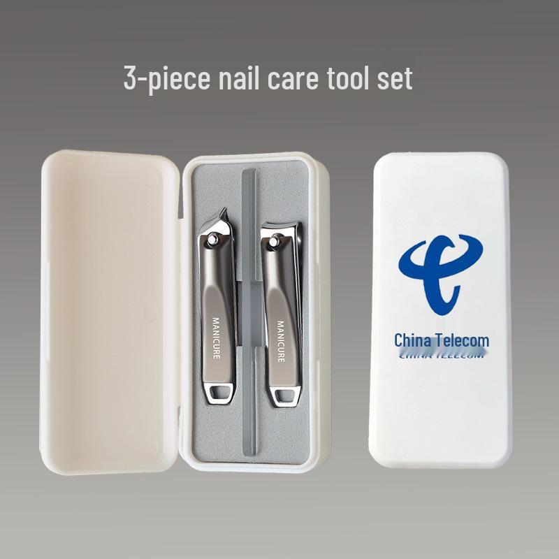 Custom Logo Nail Clipper Set: Nail Clippers, File & Ear Pick In Gift Box