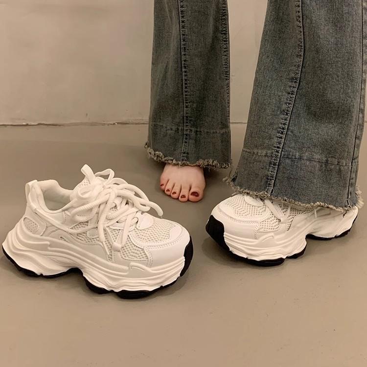 

Muffin platform dad shoes women s summer small height increase 2025 new mesh breathable casual sports shoes 35 чёрный