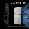 Wentylator chłodzący do PS5 Slim ze światłem LED do Playstation 5 Slim w wersji z napędem i cyfrowej, system chłodzenia, podstawa chłodząca, akcesoria