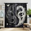 2pcs Sacred Black & White Dragon Curtains – Modern Elegant All-Season Design for Bedroom & Living Room