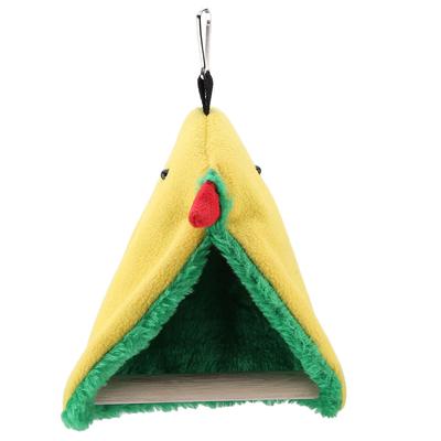 Bird Parrot Triangle Plush Hammock Cage Happy Tent Bed Hanging Cave Toy