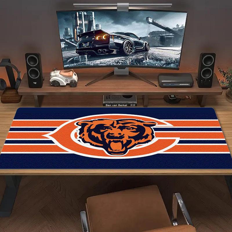 Chicago Bears Logo Color Mouse Pad Large Gaming Table Cushion Non-slip Laptop Tablet Big Mousepad XXL Mat Mini PC Playmat With Lock edge