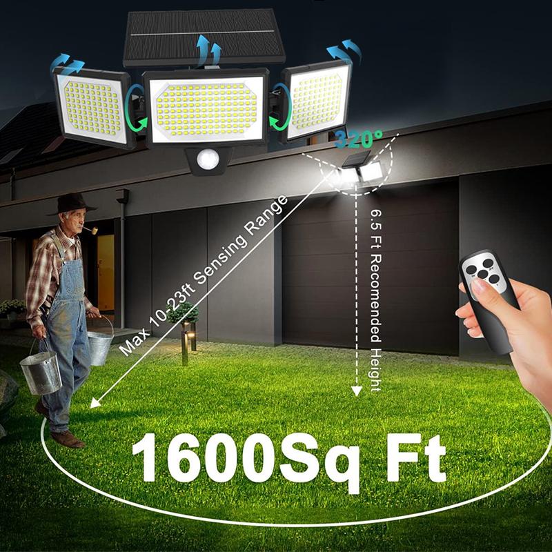 Solar Lights Outdoor with 3 Modes Motion Sensor Super Bright Wall Lamp IP65 Waterproof Street Light for Garden Yard Path Garage