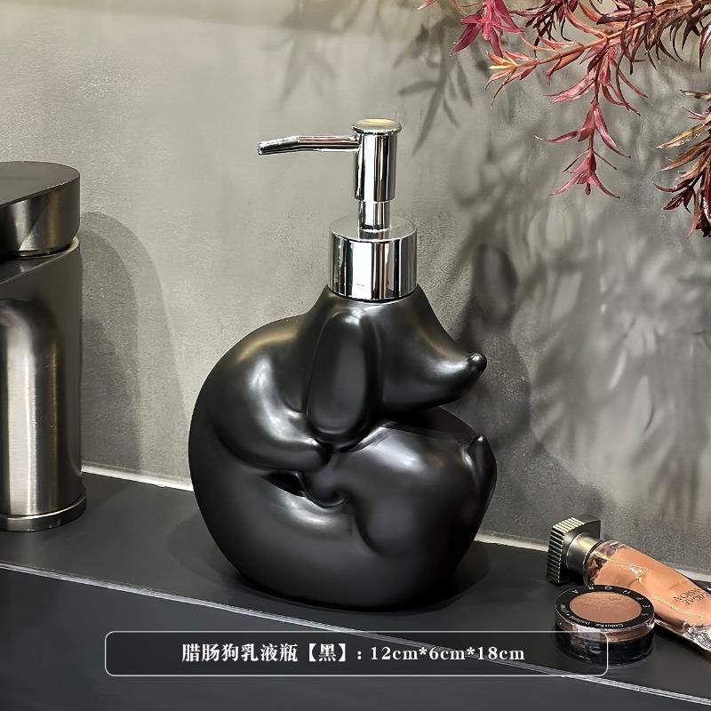 European Ceramic Puppy Lotion Bottle Home Use Shampoo Shower Gel Makeup Remover Storage Bottle Bathroom Decoration Accessory New