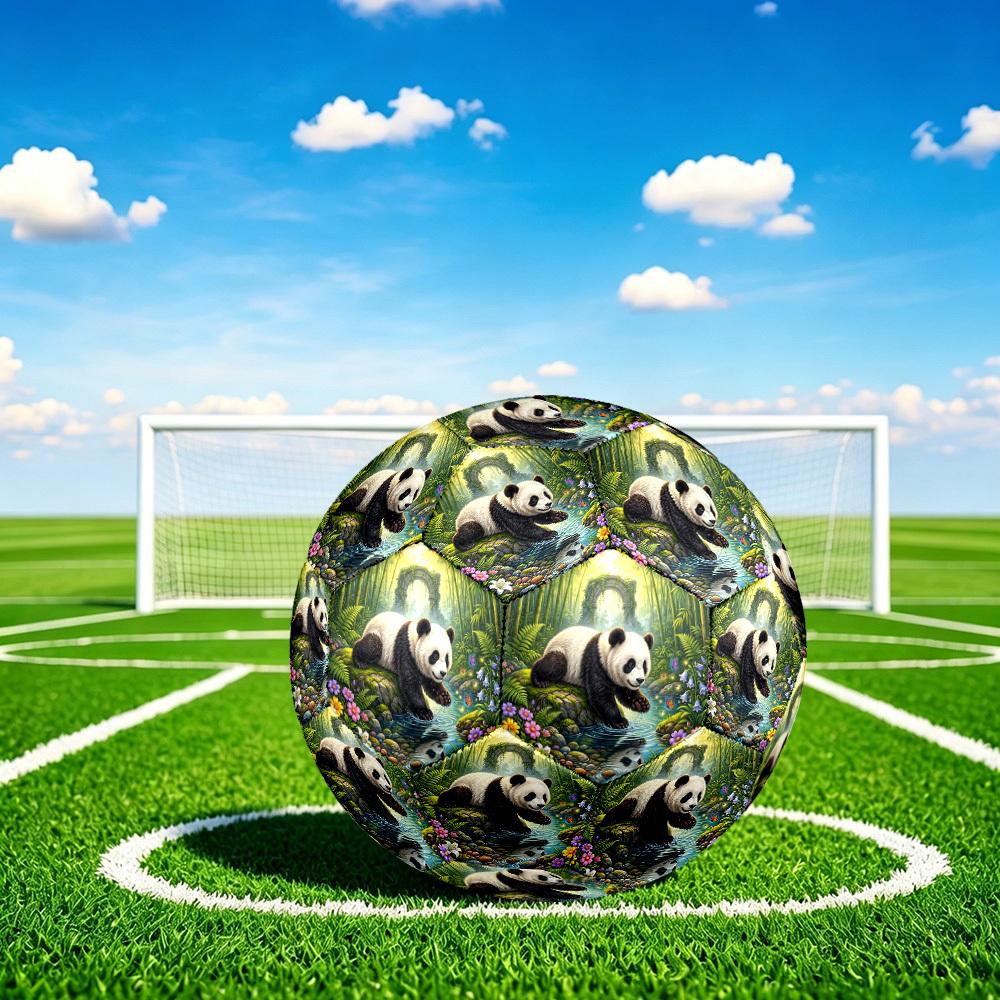 1pc Panda Bamboo Forest Durable Size 5 Soccer Ball Professional Match Training Football Indoor &Outdoor Sports Ball P60176