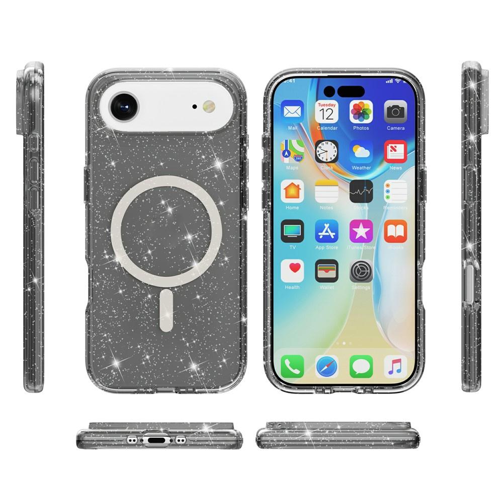iPhone Air Case, MagSafe-Resistant, Glitter, Translucent Black