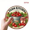 Vintage 8x8 Inch Strawberry Jam Tin Sign Retro Farmhouse Rustic Metal Plaque for Kitchen Wall Art Decor