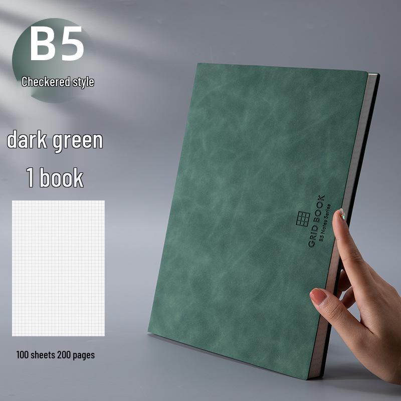Hand-Painted Grid Notebook: Stylish A5/B5 for College Students with Thick Pages, A4 Journal
