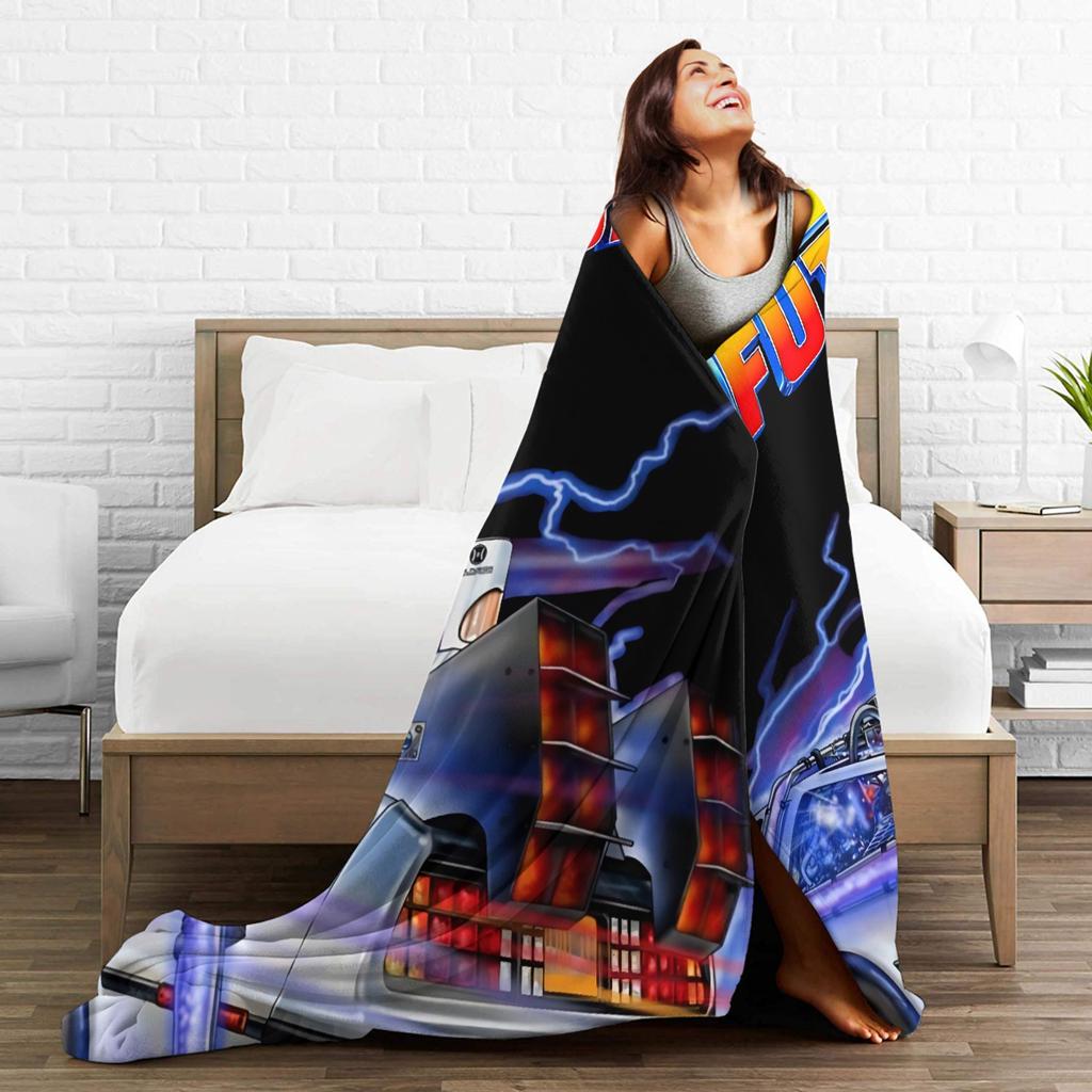 Soft Blanket Airplane Travel Back To The Future Throw Blanket  Flannel Bedspread For Bedroom Street Trend Sofa Bed Cover