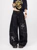 Unisex High Waist Barrel Jeans Loose Fit Streetwear Wide Leg Jeans Vintage American Zip Fly Stretch Denim Trousers