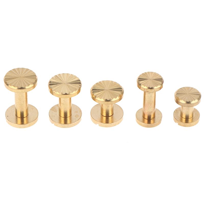 New! 10pcs Solid Brass Binding Chicago Screws Belt Screw Nail Stud Rivets For Photo Album Leather Craft Belt Wallet Fasteners