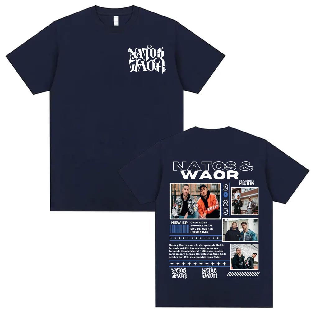 Rapper NATOS WAOR Album Tour Merch T Shirt Unisex Clothing Fashion Retro Hip Hop Tee Shirt Summer Short Sleeve 100 Cotton Tshirts