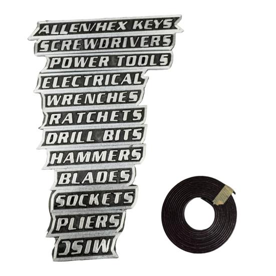 1/10/12Pcs Magnetic Toolbox Label Easy To Read Reusable 3D Magnetic Tool Chest Organizer Tag Mini Toolboxes Drawers Marker Organization Label