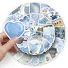 50 Artistic Light Blue Stickers for Scooters & Luggage - Personalized & Trendy