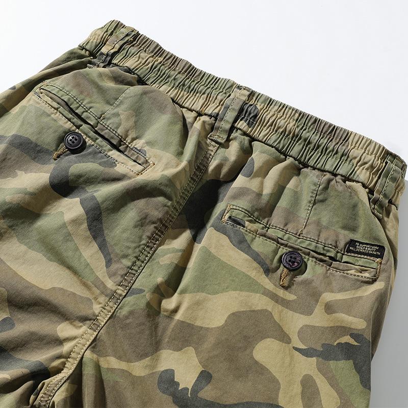 Pantaloncini da Lavoro Mimetici Uomo Estivi Casual Pantaloni a Cinque Quarti Cotone Puro Larghi Multi Tasche Pantaloni Versatili