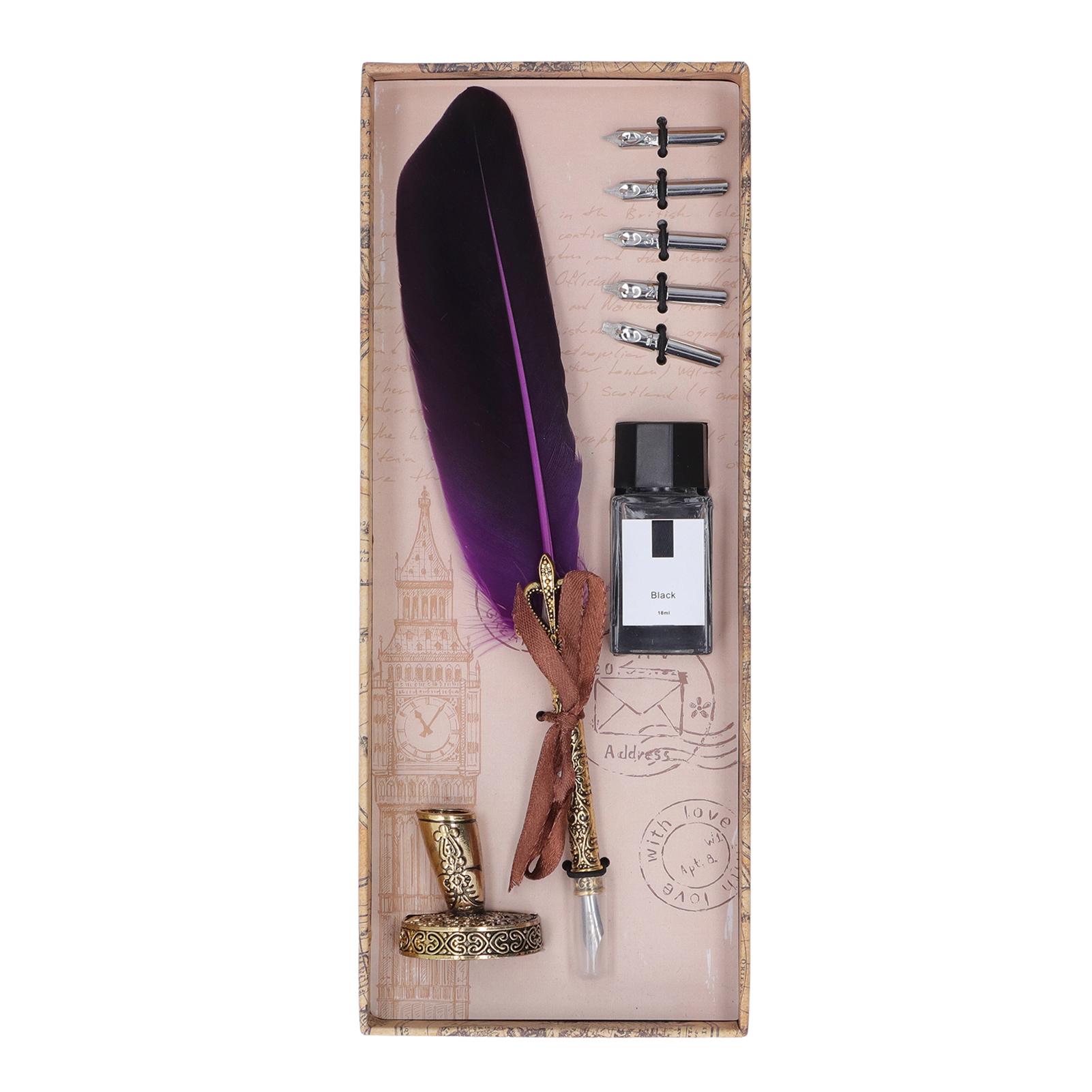 

Ручка-перо из цинкового сплава, высокая гладкость, элегантные цвета, европейский ретро-стиль, перьевая ручка для письма фиолетовый