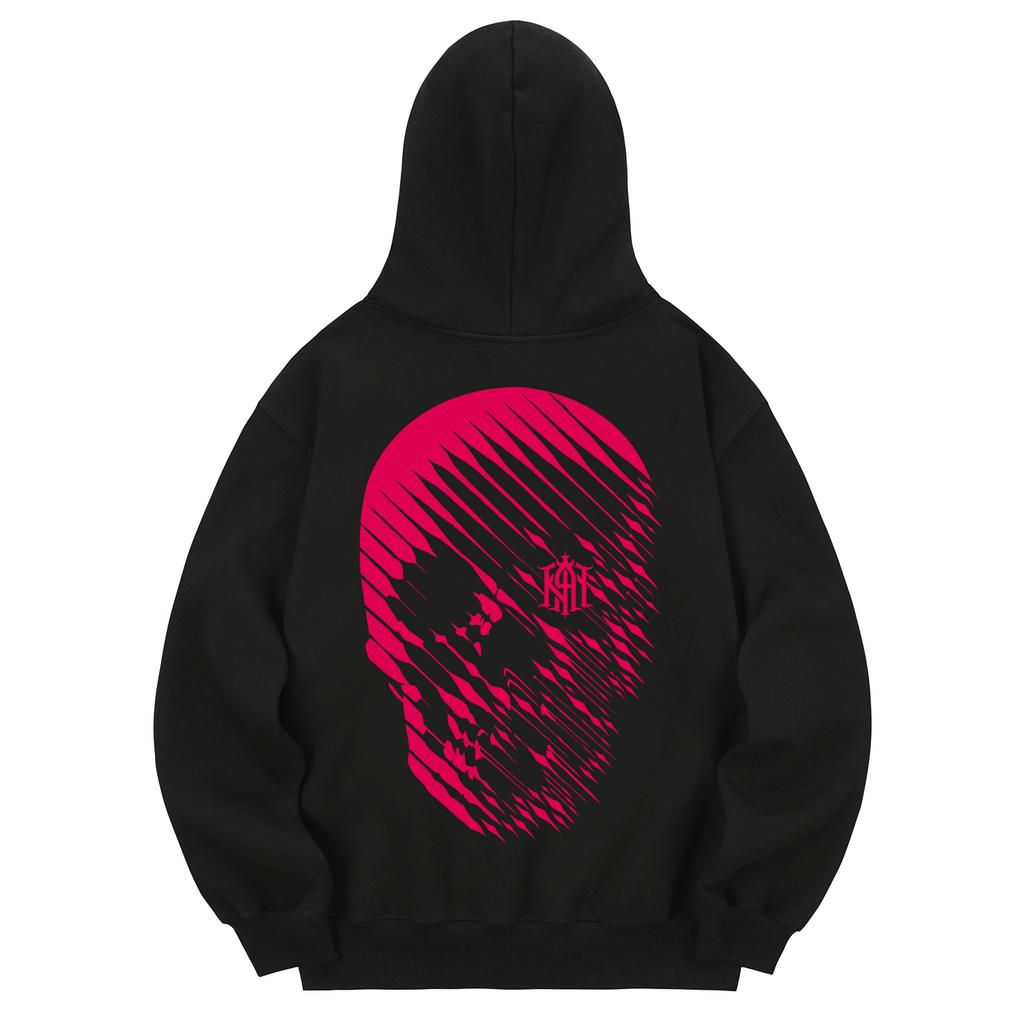 Khb0145 Skulllane Fleece Hoodie - Black
