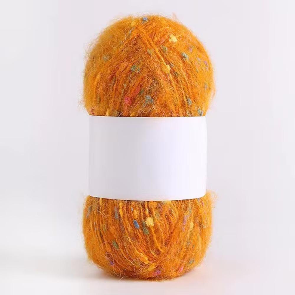 50g/Yumurcak Gökkuşağı Rengi Noktalı Mohair İplik Yumuşak ve Rahat El Örgüsü Kendin Yap Eşarp Kazak Şal Palto Örme Tığ İşi Karışık İplik