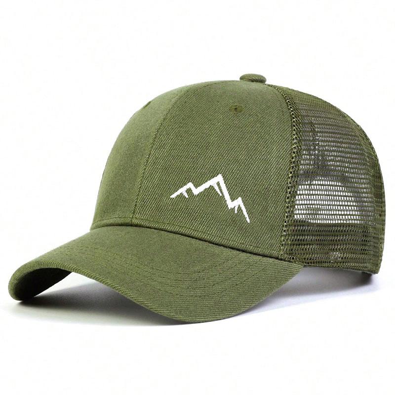 Spring and Summer Small Mountain Range Embroidery Baseball Cap Adjustable Breathable Mesh Hat Outdoors Camping Hiking Hats Sunscreen Caps