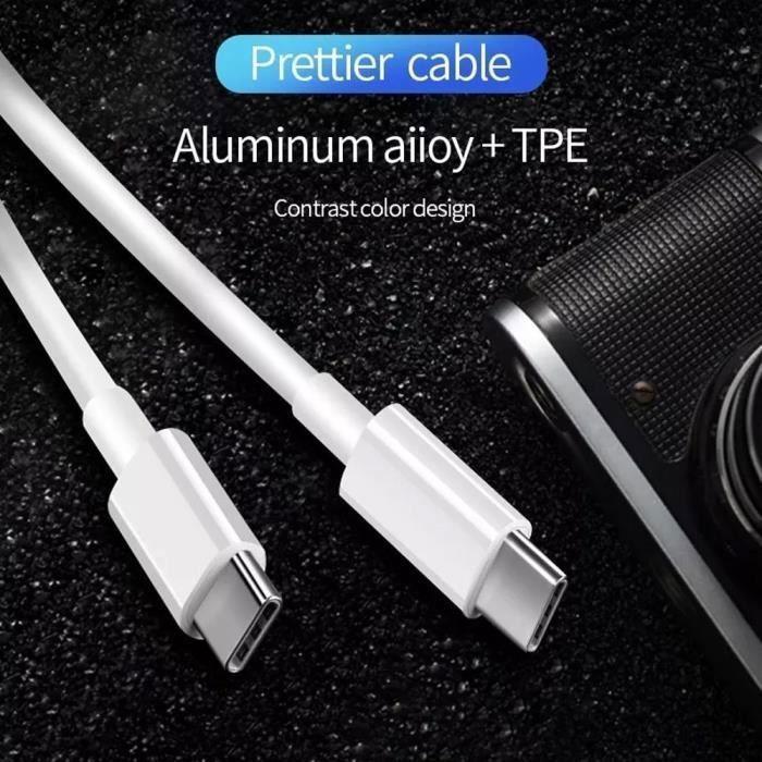 [Lot-3] Câble USB-C vers USB-C Charge Rapide 20W pour iPhone 17, 17Air, 17 Pro, 16e, 16 Pro, iPhone 15 Pro Max - 1M