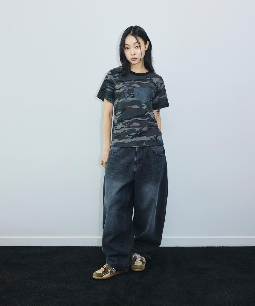 SCALLYWAG I Love Crop T-Shirt [Camo]