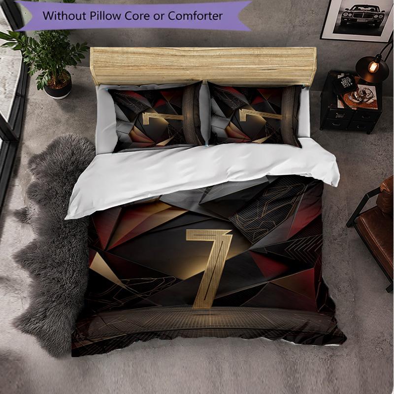 Set Lenzuola 3 Pezzi con Fantasia Cristiano Ronaldo Morbida Microfibra Copripiumino con Federe per Camera da Letto