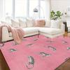 Luxurious Pink Leopard Carpet, Non-Slip Washable Foldable Rug for Living Room, Bedroom, Cloakroom Easy Care Polyester Floor Mat