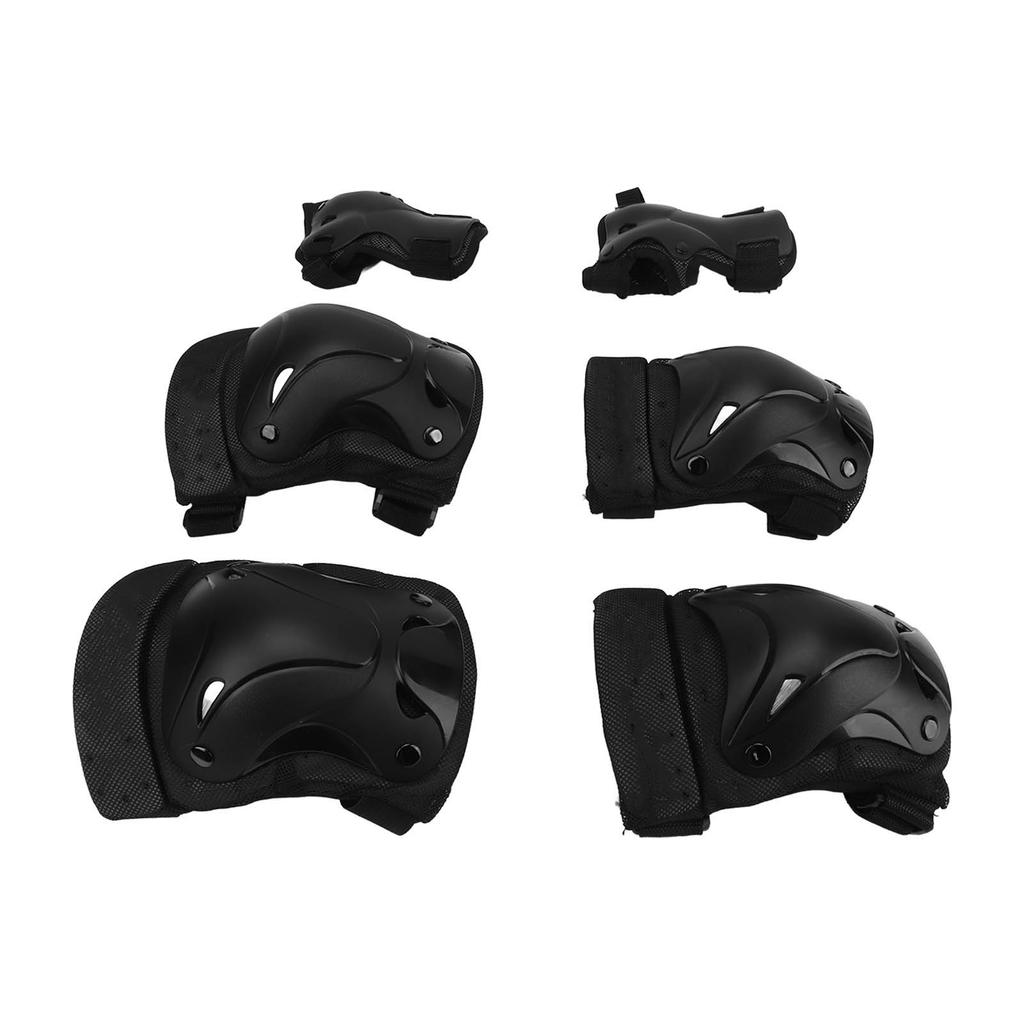 6PCS Adult Protective Gear Set Large Size Nylon Plastic Knee Elbow and Hand Guards for Roller Skiing