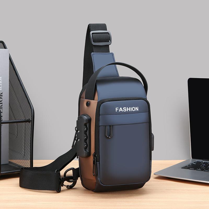 Borsa a tracolla antifurto da uomo con ricarica USB, borsa a tracolla per scuola, viaggi brevi, messaggero, palestra, marsupio sportivo da uomo