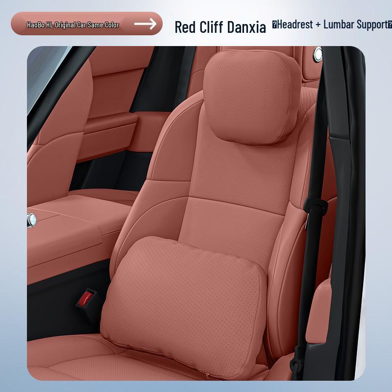 Essential Car Interior Set: Haobo HL Headrest, Lumbar Support, Neck & Waist Protection.