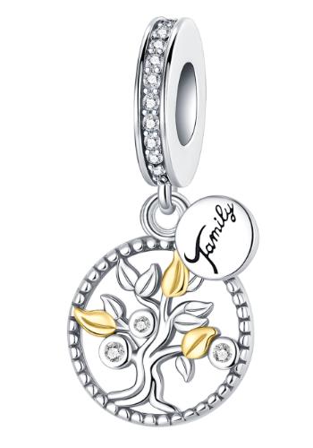 Original Copper Lucky Tree Of Life Charms Heart Beads Safety Chain Pendants Fit Bracelet Necklace Diy Jewelry Gift