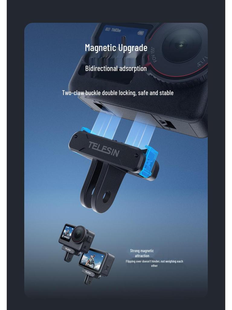 Taixun DJI Action 6 Magnetic Quick Release Adapter Mount for Action Cameras