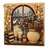 Christmas Home Decoration Faux Pearl Art Kit, DIY Snowman Painting 3D Festive Living Room Accents Xmas Scenes Crafting Project for Adults Beginners,
