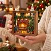 Decorative Room Lighting Christmas Acrylic Puzzle Night Light with Wooden Frame, DIY Stained Glass Style Creative Gift for Kids Jigsaw Lamp