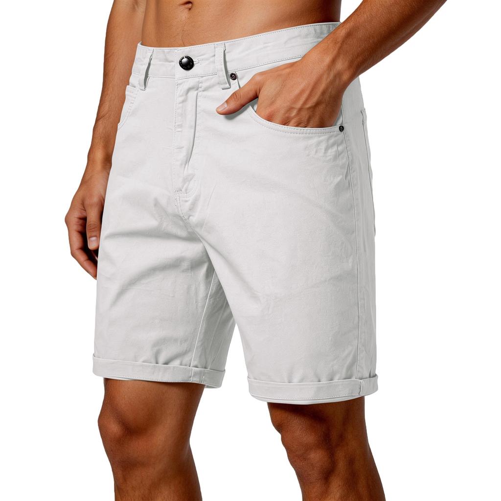 Herren Casual Shorts, Gerade geschnitten und figurbetont, Fünf-Zoll-Hose, Große Größe, Farbe, Arbeitskleidungshose