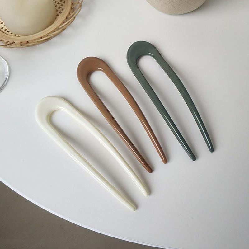1Pc U-shaped Minimalist Hairpin Fashion Hair Sticks Women's Plastic Women Headwear Accessories