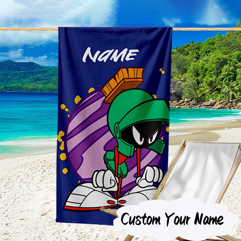 Custom Name Marvin Adventure Microfiber Beach Towel Super Soft & Absorbent for Bath, Beach, Travel Bath Time Accessory, Fan gifts