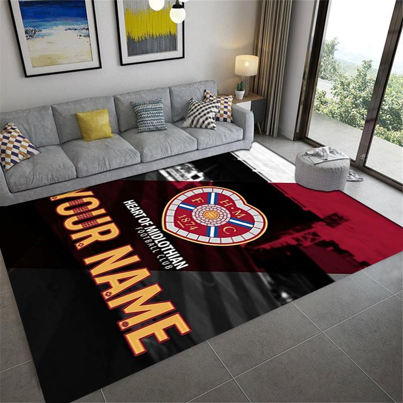 Custom Name Heart of Midlothian Carpet Rug for Living Room Bedroom Home Sofa Decoration,Kids play Non-slip Floor Mat