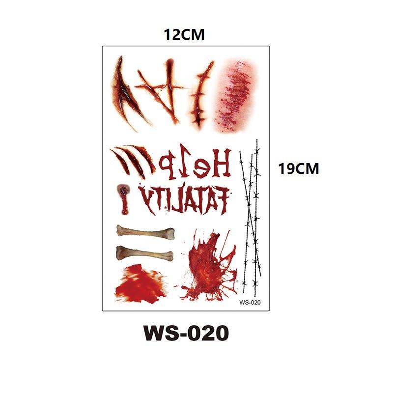 Halloween Spider Scar Funny Prank Simulation Temporary Disposable Tattoo Sticker