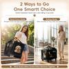 Rolling Pet Box with Telescopic Handle, Foldable Pet Travel Cart with Wheels, Breathable Mesh Dog and Cat Bag Trolley