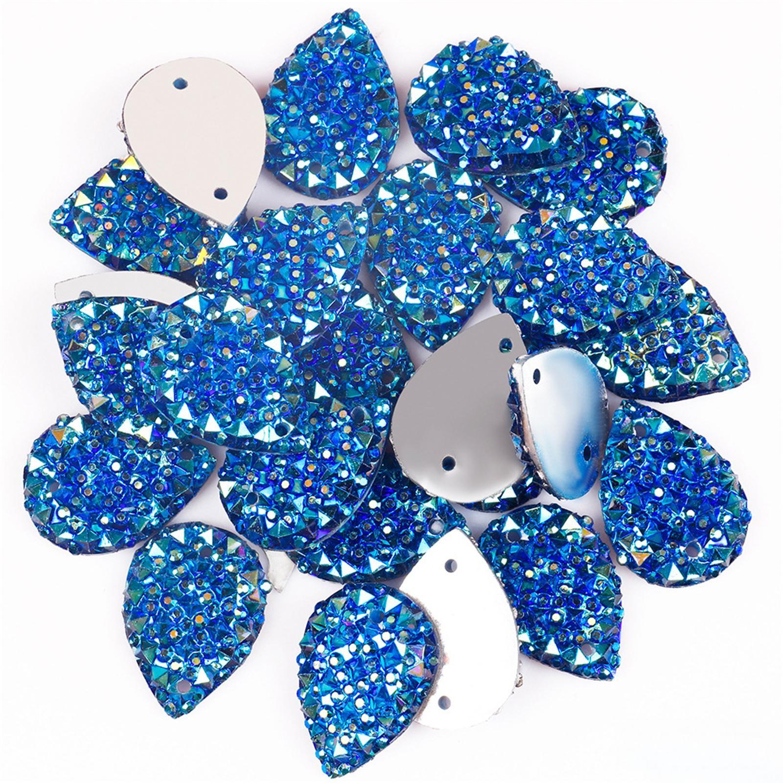 

2 отверстия Diy 90 шт 10*14 мм смоляные капли плоские стразы свадебные пуговицы K94*3 One Size синий