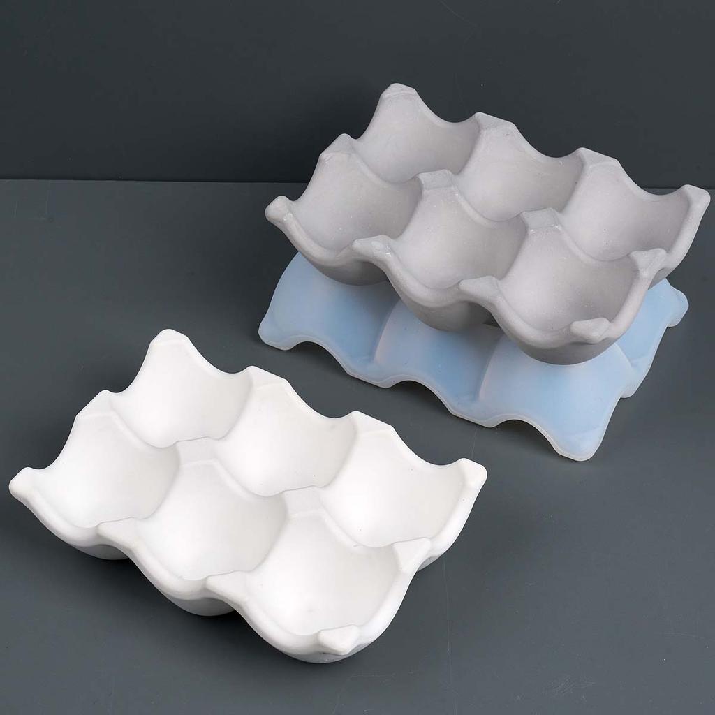 6-Compartment Egg Storage Tray Silicone Mold DIY Jewelry Display Plate Craft Making Plaster Resin Casting Molds Home Decor