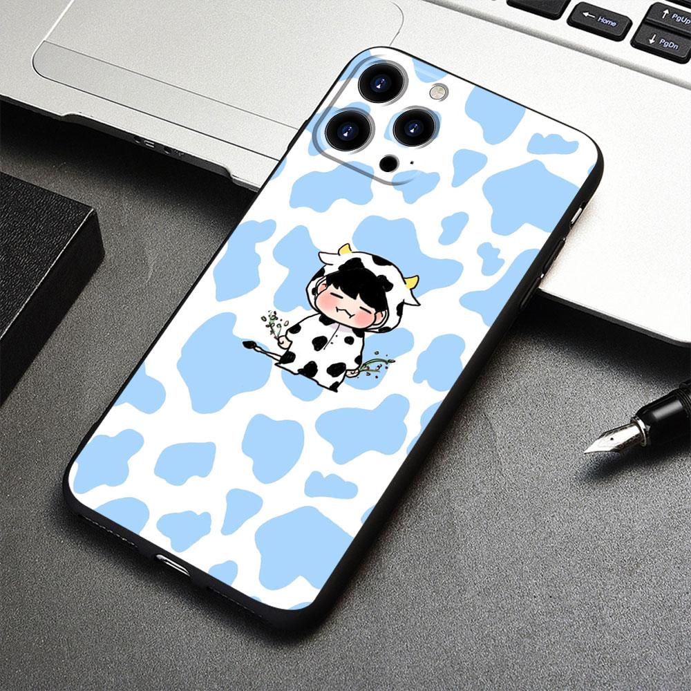 Dla Apple iPhone 7 13 Pro Max 14 XR X 8 Plus 12 XS 11 5 6S 5S 6 SE Mini SE2022 Fundas Śliczne etui w krowy Pancerne