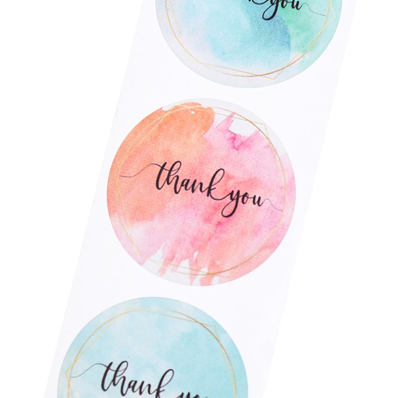 500 buc. Autocolante de mulțumire de culoare florală Etichete cu sigiliu adeziv Autocolant de afaceri