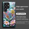 Bunte Blumen-Herzform-Hartglas-Handyhülle geeignet für Samsung GalaxyS26 S25 S24 S22 S21 S20FE/Ultra/Plus sturzsicher