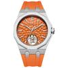 Luxury Octagon Automatic Watch for Men Textured Blue Dial Hollow Mechanical Wristwatch Steel Waterproof Tourbillon Mens Watch