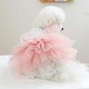 Dog Tulle Dresses Cats Princess Dress Pet Costume Dress with Embroidery Butterfly Wedding Cats Formal Event Photo Outfit