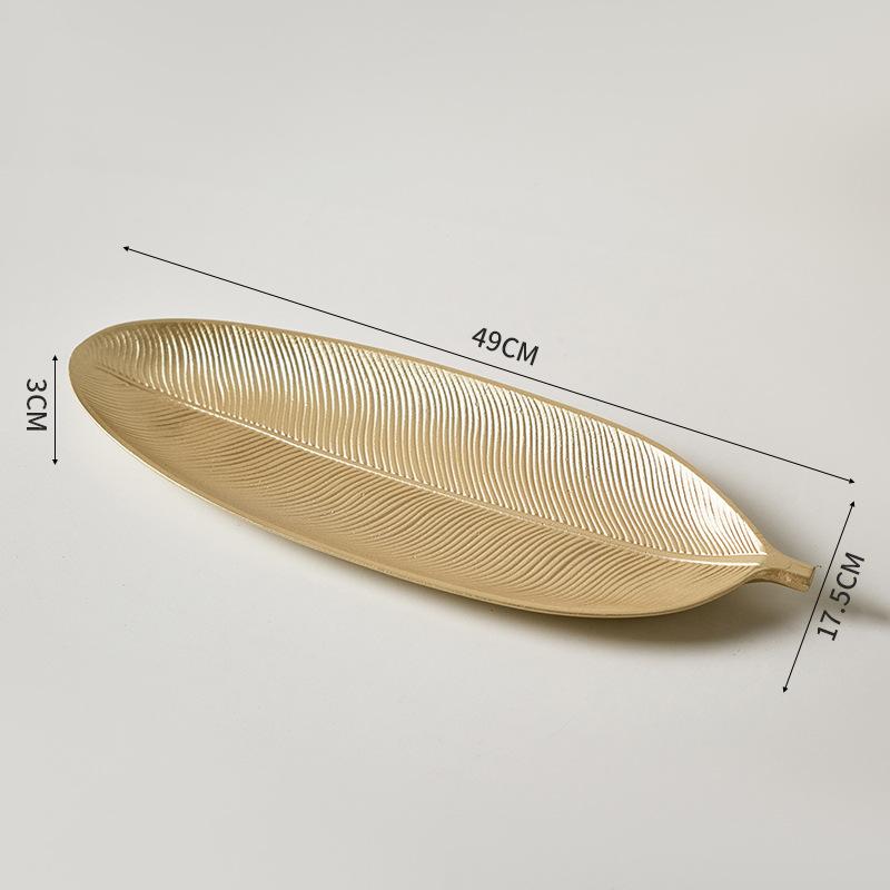 INS Nordic Gold-Toned Candy Snack Tray, Creative Serving Plate for Living Room Dining Table Decor