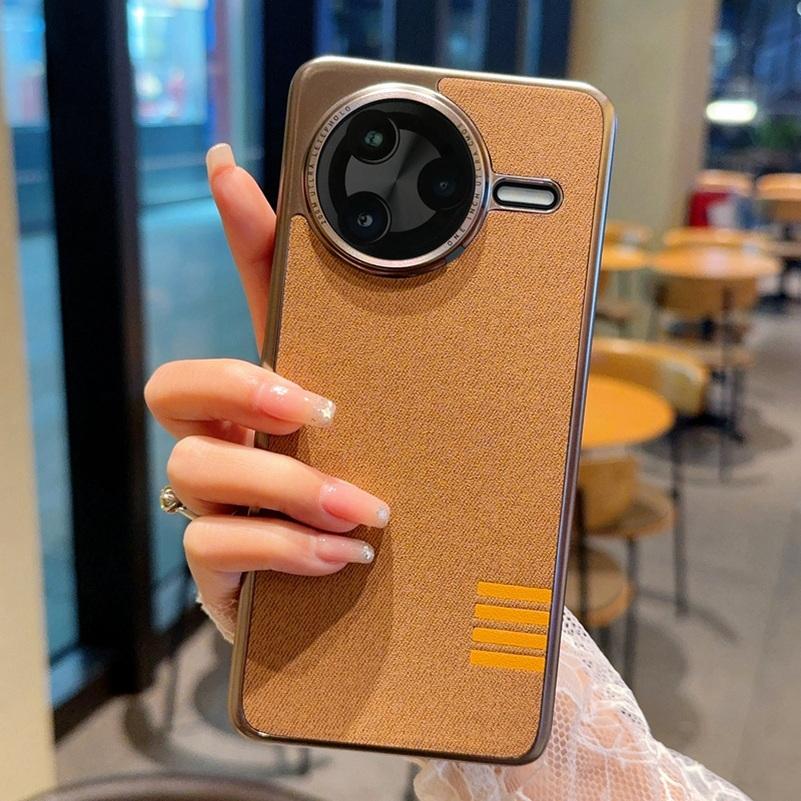 

Винтажный чехол из кожи с серыми краями для объектива, приподнятый защитный чехол для объектива для Poco F7 Ultra POCO F7 Pro Защитная крышка Poco F7 Pro хаки