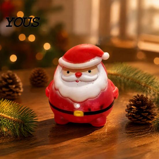 Portable Stress Balls Christmas Squeeze Toy, Santa Claus Shape Soft TPR Relief Sensory Fidget Relaxation for Adults Durable Novelty Hand Kneading Toy